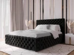 Pat tapitat cu spatiu de depozitare 140x200 PRO line 15 Negru Bluvel 19