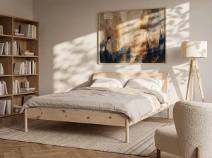 Pat de pin 140x200 Japandi pin