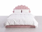 Pat Tapitat cu spatiu de depozitare 120x200 cm cu cadru, roz Velvet Kids Line 3 Scoica