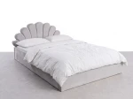 Pat Tapitat cu spatiu de depozitare 120x200 cm cu cadru, gri Bluvel 03 Kids Line 3 Scoica