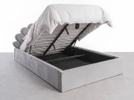 Pat Tapitat cu spatiu de depozitare 120x200 cm cu cadru, gri Bluvel 03 Kids Line 3 Scoica