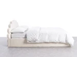 Pat Tapitat cu spatiu de depozitare 120x200 cm cu cadru, bej Bluvel 22 Kids Line 3 Scoica