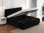 Pat tapițat levitant cu spațiu de depozitare 160x200 TOP line 8 Bluvel 19 Negru