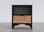 Noptieră 38x47 cm Nobio negru + stejar craft