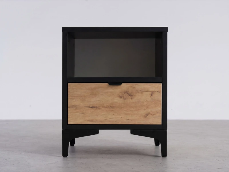 Noptieră 38x47 cm Nobio negru + stejar craft