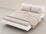 Pat de levitare cu spațiu de depozitare 180x200 din placa de mobilier DM2 alba