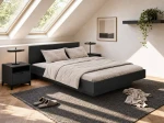 Pat de levitare cu spațiu de depozitare 160x200 din placa de mobilier DM2 negru