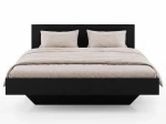 Pat de levitare cu spațiu de depozitare 180x200 din placa de mobilier DM2 negru