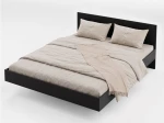 Pat de levitare cu spațiu de depozitare 180x200 din placa de mobilier DM2 negru