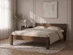 Pat din lemn 180x200 cu somieră Wiktoria nuc