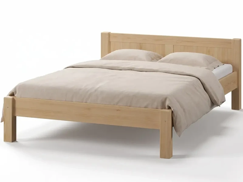 Pat din lemn 180x200 cu somieră Wiktoria pin
