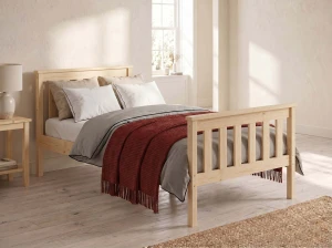 Pat din lemn 90x200 cu somieră Alion pin