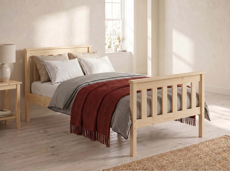Pat din lemn 90x200 cu somieră Alion pin