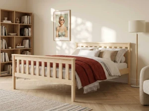 Pat din lemn 160x200 cu somieră Alion pin