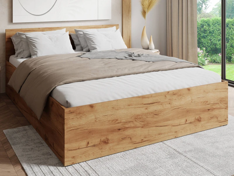 Pat 180x200 cu somieră DM1 stejar craft