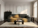 Canapea extensibilă rotunjită cu trei locuri Zodiac Raven 78 Masliniu