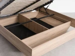 Pat de levitare cu spațiu de depozitare 160x200 din placa de mobilier DM2 stejar sonoma 