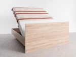 Pat de levitare cu spațiu de depozitare 160x200 din placa de mobilier DM2 stejar sonoma 
