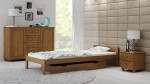 Pat din lemn 90x200 cu somieră Naba stejar