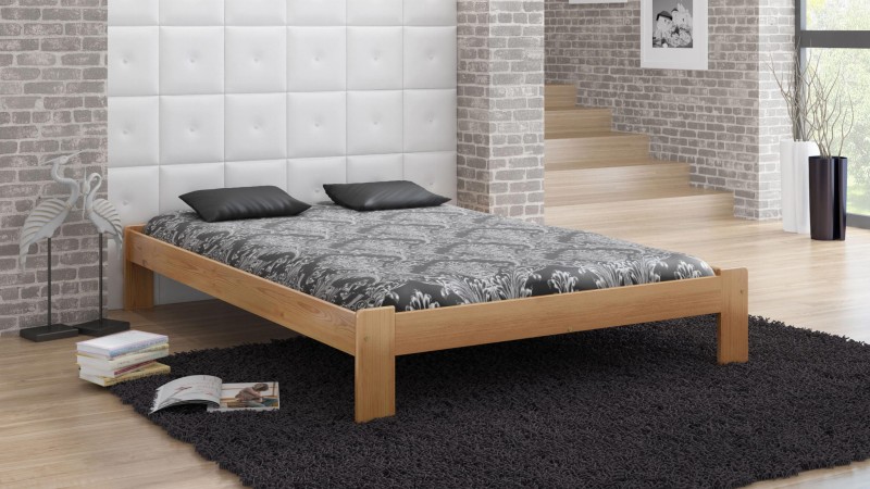 Pat din lemn 180x200 cu somieră Ada pin