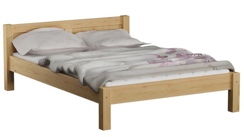 Pat din lemn 140x200 cu somieră Wiktoria pin