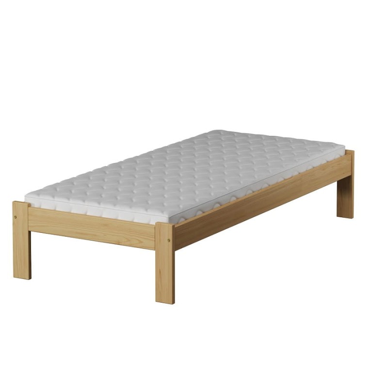 Pat din lemn 90x200 cu somieră Irys eco nuc