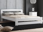 Pat din lemn 140x200 cu somieră Lidia alb