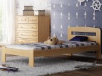 Pat din lemn 90x200 cu saltea din spumă cu somieră Sara