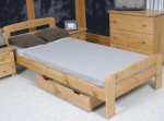 Pat din lemn 90x200 cu somieră Klaudia arin