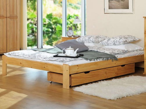 Pat din lemn 120x200 cu somieră Ada arin