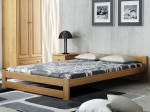 Pat din lemn 120x200 cu somieră Inter stejar