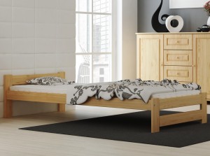 Pat din lemn 90x200 cu somieră Inter PIN