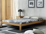 Pat din lemn 140x200 cu somieră Irys eco stejar