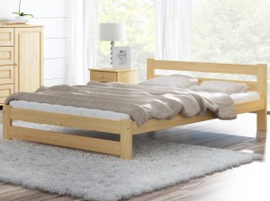 Pat din lemn 160x200 cu saltea din spumă Megana cu somieră  Kada