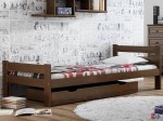 Pat din lemn 90x200 cu somieră Manta nuc