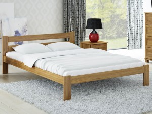 Pat din lemn 120x200 cu somieră Mato stejar