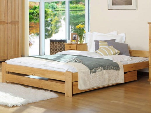 Pat din lemn 140x200 cu somieră Niwa arin