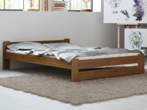 Pat din lemn 160x200 cu somieră Niwa stejar