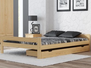 Pat din lemn 140x200 cu somieră Prima eco PIN