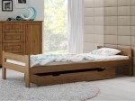 Pat din lemn 90x200 cu somieră Prima eco stejar