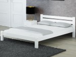 Pat din lemn 120x200 cu somieră Asia alb