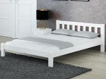Pat din lemn 120x200 cu somieră Ofelia alb
