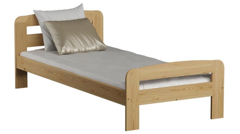 Pat din lemn 90x200 cu somieră Klaudia pin