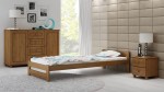 Pat din lemn 90x200 cu somieră Inter stejar