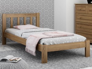 Pat din lemn 90x200 cu somieră Ofelia stejar
