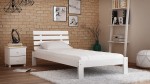 Pat din lemn 90x200 cu somieră Klara alb