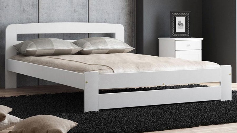 Pat din lemn 160x200 cu Saltea cu arcuri individuale cu somieră Lidia