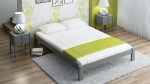 Pat din lemn 160x200 cu somieră Liliana gri
