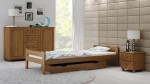 Pat din lemn 90x200 cu somieră Prima eco stejar