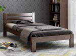 Pat din lemn 90x200 cu somieră Asia nuc